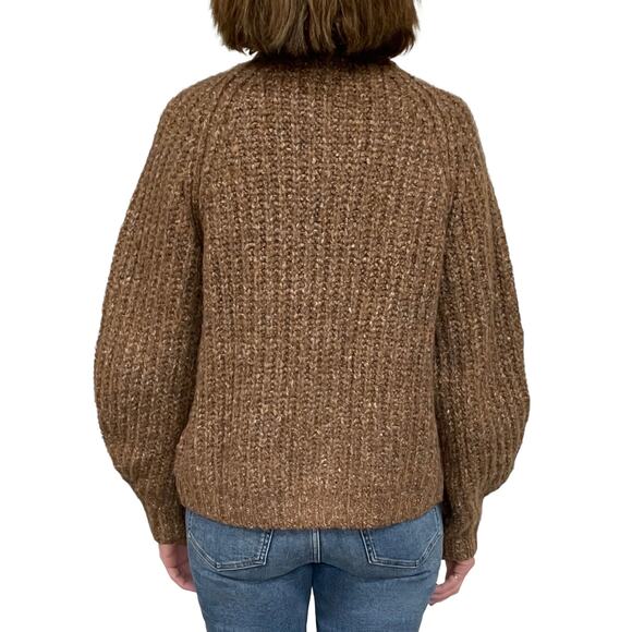 Lucky Brand Shaker Knit Raglan Cardigan Sz S New $90 Brown Button Front  Sweater - Picture 3 of 10